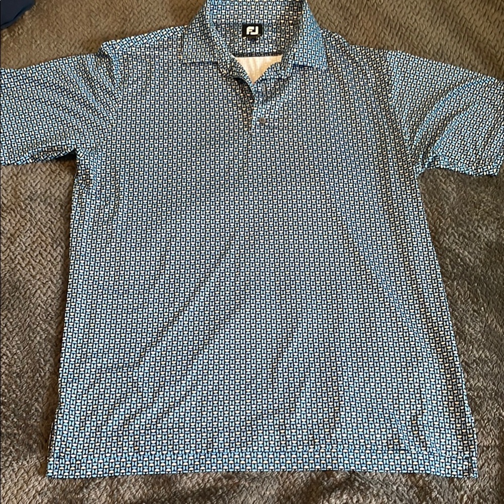 🌟 3 for $35! FootJoy Blue Patterened Polo Shirt